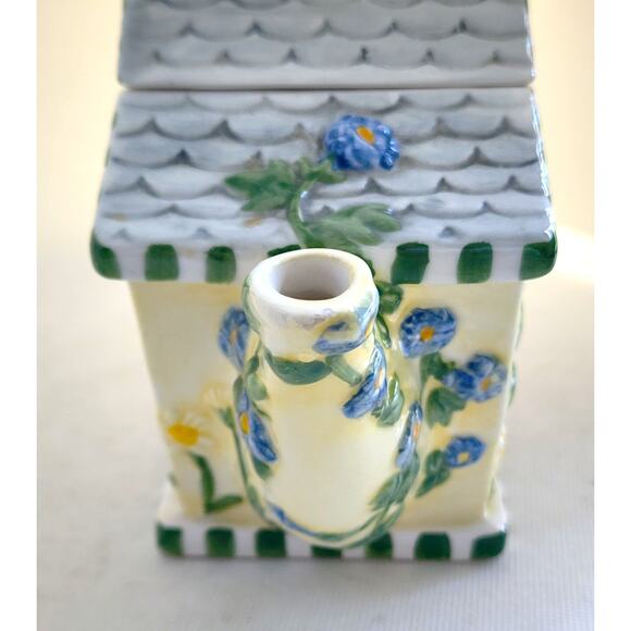 TEAPOT-FLOWERS INC BALLOONS-Bird House Design-Bee-Floral-Holds 3 Cups - Picture 7 of 16